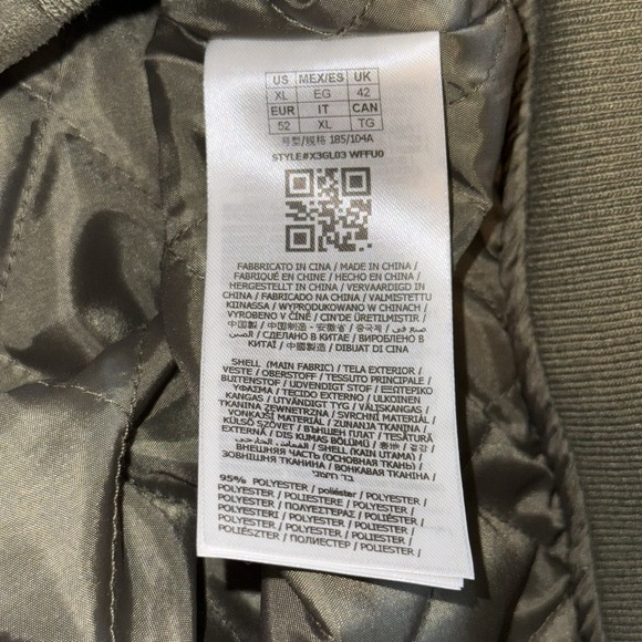 Guess Varsity Bomber Jacket Mens XL Olive Green Faux Suede Leather Logo Trap - Picture 6 of 8